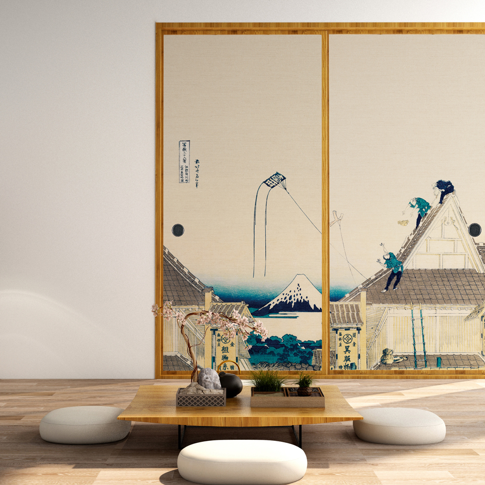 葛飾北斎 冨嶽三十六景 襖紙シリーズ - 畳・襖・障子・網戸の